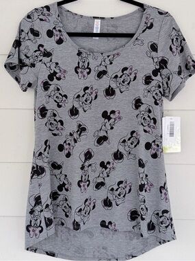 Disney Minnie Mouse Gray Scoop Neck Tee